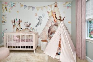 Professional Nursery room design with animal theme in Arlington and McLean area