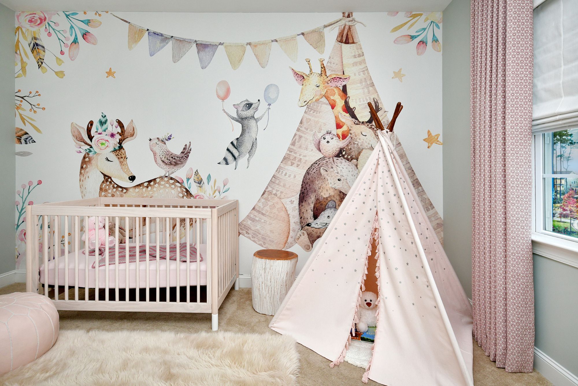 Professional Nursery room design with animal theme in Arlington and McLean area